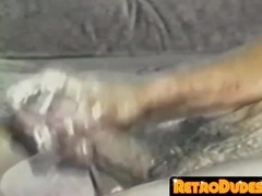 RetroDudes.com - Elder queer relieves on couch while stroking off and smoking