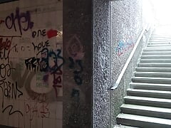 I was really horny today and showed myself in the underpass.