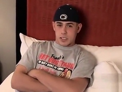 Jock Matt Woods caressing feet before masturbation