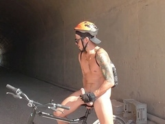 2. We go for a bike ride, we get caught while stroking off