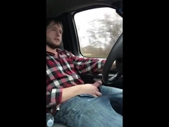 Jerking cock while driving in my car