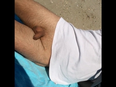 petite spear beach hand-job