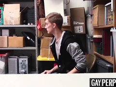 Twink security officer raw fucks inked suspects tight ass