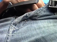 Horny young man has a facinating ORGASM in the PUBLIC BUS