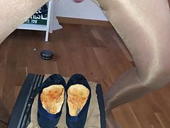 Cum on GF Blue Flat Ballerinas (18. Shot)