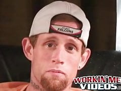 Amateur shoots a load in his hand after solo masturbation