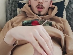 Jacking off and spunk in my couch [Vertical version]