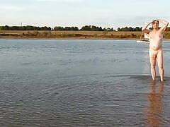 Wanking at the river beach