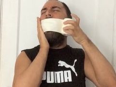 Multi layer gag, bandana gagged, brazilian