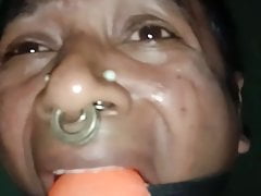 Ball gagged slave in pain