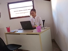 Proctologist does whatever she wants with her patient's arse.