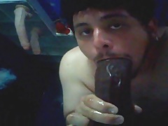 Fat Pig Chugs On a Fat BBC Dildo