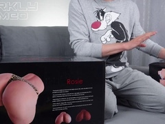 Voluptuous and curvy love doll Tantaly rides a hard cock until he explodes inside her. Unboxing a realistic sex toy.