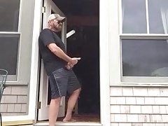 Hairy man Caught stroking by neigbour