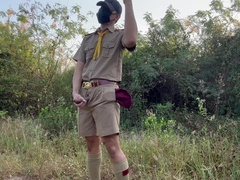 Ultra-Kinky Dude Scout jizm in public.