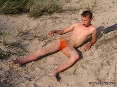 Torrid Jock Arnold Wets Himself With Urinate By The Beach