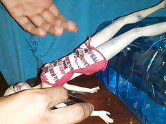 I fuck pink dress Katherine Doll over the kitchen table