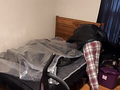 Dec 13 2022 - VacPacked in my CPD Leather Jacket with my latex face mask and tons of leather