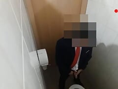 Elegantly Security Big Dick Piss And Cum in Toilet