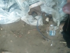 Outside wanking on building site