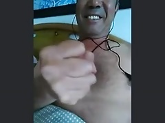 Chinese daddy shows off his big toy (no cum)