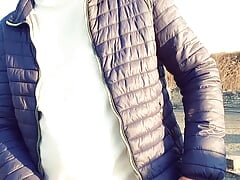 Outdoor jerking and pissing (uncut hairy cock)