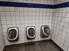 Public restroom on german national road with pee and public cum in the wc