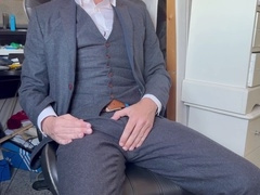 Dirty talking and vocal stud pleasures himself in a suit, obeying every command