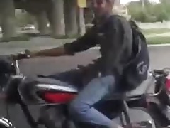 Boy shows dick on bike