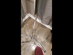 cum on glass table (slowmo at 26sec)