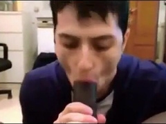 Boy Loves Deepthroating A Xxl Black Beef Whistle