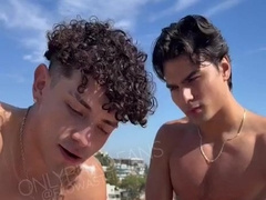 Twink gets massage by two hunks