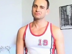 Two horny gay soles lovers stroke off and joke around with each other