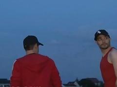 Big cock gay double penetration with cum eating