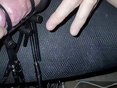 Three estim and hfo sessions with close up and slow motion cumshot