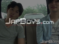 Naughty Asian Manabu strokes Kais hairy cock and tastes his jizz