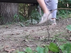 Twunk jacks off and blows a load in the woods