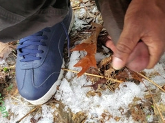 On Vaca Jamaican BIG BLACK COCK Nuts in the Frezzing Snow!!!