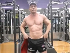Training Gym then Flex in Aussie Back yard Free balling Muscle Pump Video