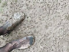 Pantyhose Dirty Foot lover Mud
