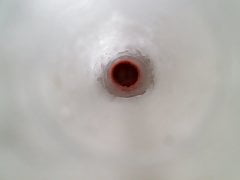 Uncut cock cums inside fleshlight ice with sound