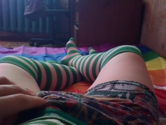 Мастурбация в чулках two