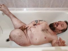 Midget piss on himself and then cum