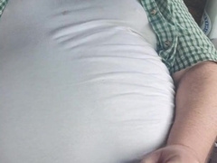 Ample Grizzly Father Lunchtime Wank Off in His Pickup Car