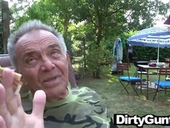 Ultra-Kinky Fellow nailing Muddy Grandfather