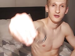 Polish boy goes crazy and horny when he plays with his jerk he can&#39;t make it but takes another round