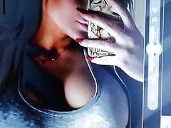 Cumshot tribute to sweet girl with big boobs
