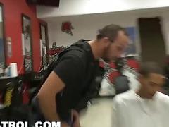 During a raid, a suspect is fucked hard by the police