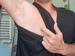 Underarm slobber gayboy onanism