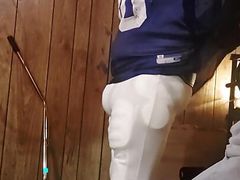 Football jock after practice